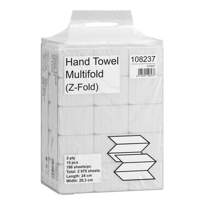 Pappershandduk Cleanware Multifold Z-vikt 2-lager